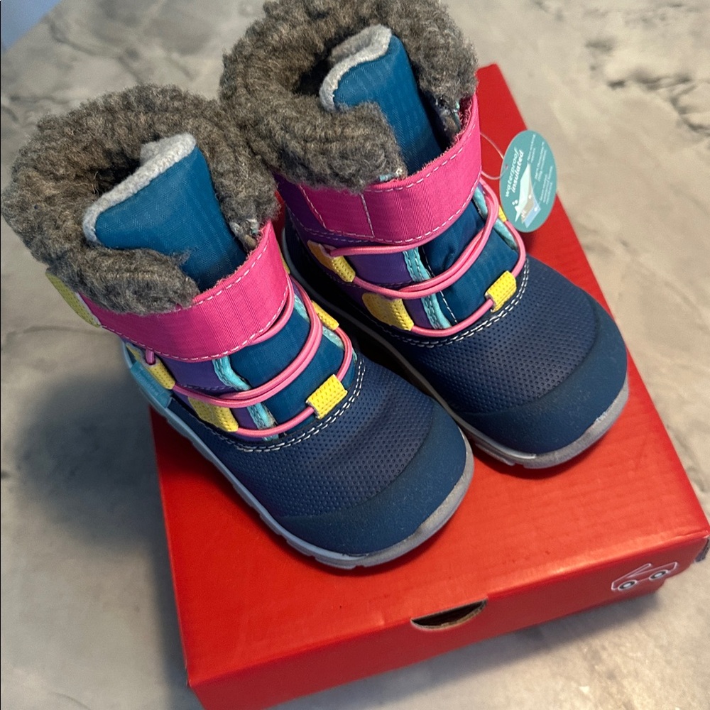 See Kai Run Gilman Waterproof Purple and Teal Kids' snow winter Boots toddler 7